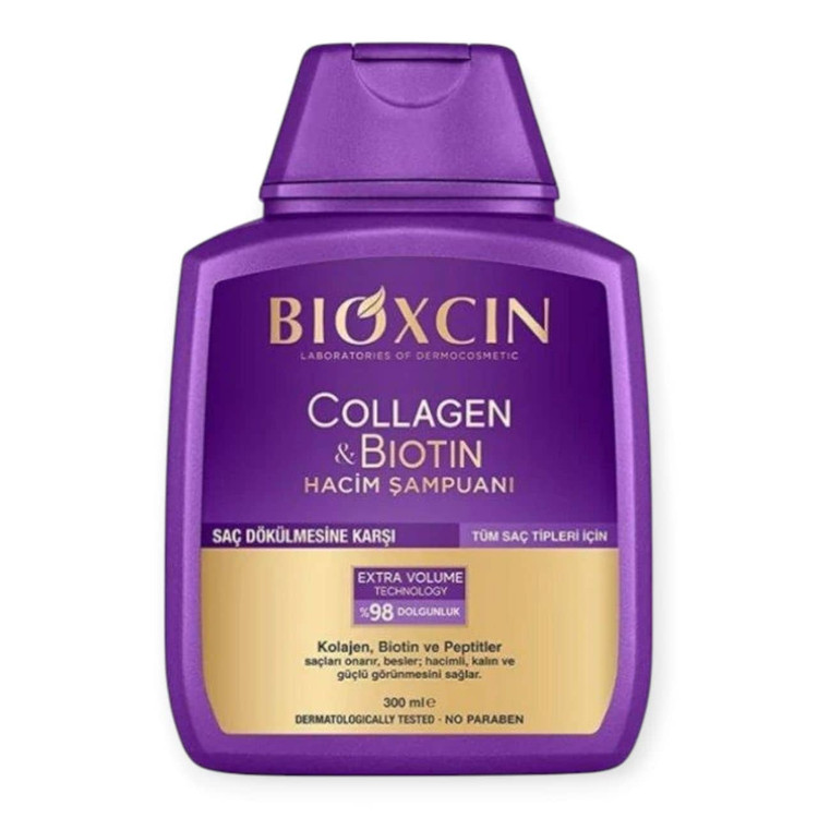 شامپو بنفش بیوکسین BIOXCIN حاوی بیوتین و کلاژن