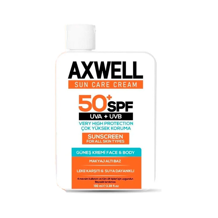 کرم ضد آفتاب و ضد لک SPF 50 + اکسول آرسی کازمتیک Axwell بی رنگ